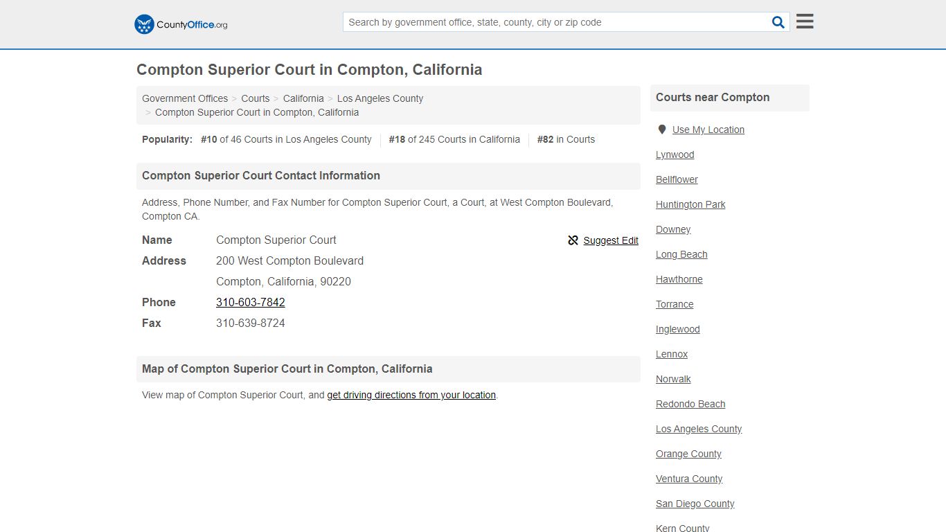Compton Superior Court in Compton, California - County Office